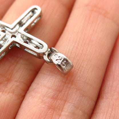 925 Sterling Silver C Z Religious Cross Pendant