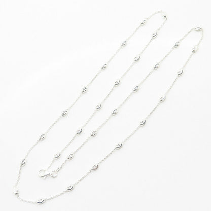 925 Sterling Silver Italy Bead By The Yard Chain Necklace 24"