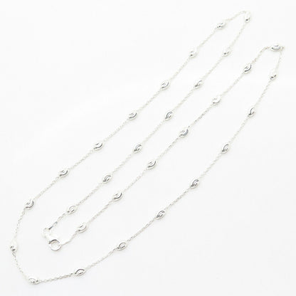 925 Sterling Silver Italy Bead By The Yard Chain Necklace 24"