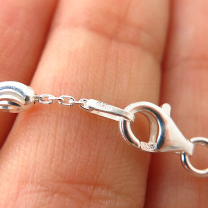 925 Sterling Silver Italy Bead By The Yard Chain Necklace 24"