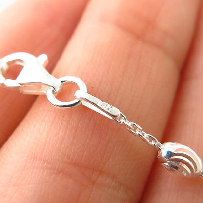 925 Sterling Silver Italy Bead By The Yard Chain Necklace 24"