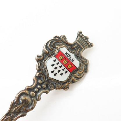 800 Silver Vintage Germany Enamel "Cologne / Köln" Coat of Arms Spoon