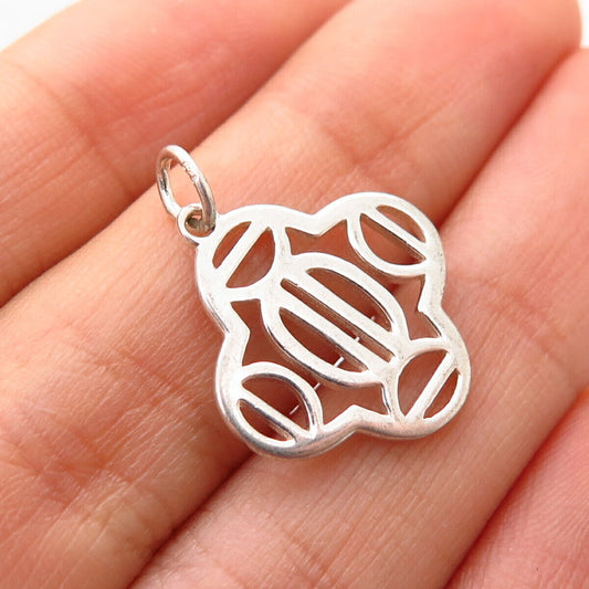 925 Sterling Silver Abstract Design Charm Pendant