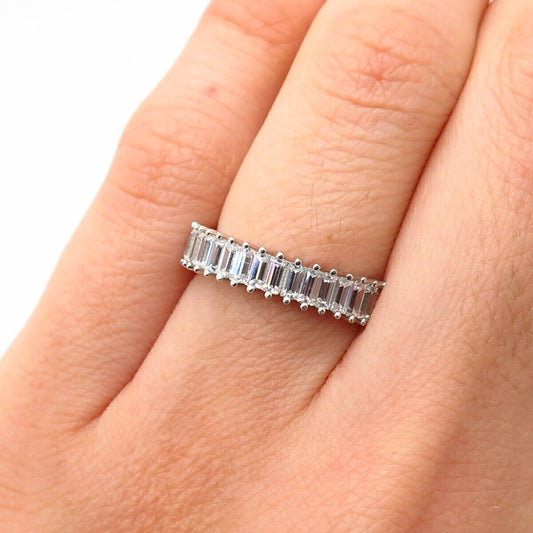 925 Sterling Silver C Z Band Ring Size 5