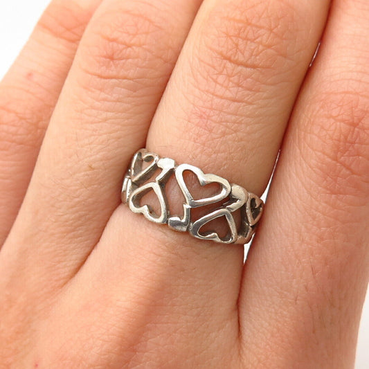 925 Sterling Silver Heart Ornate Design Ring Size 6 1/4