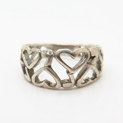 925 Sterling Silver Heart Ornate Design Ring Size 6 1/4