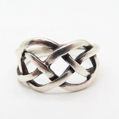 925 Sterling Silver Celtic / Viking Knot Design Ring Size 5.5