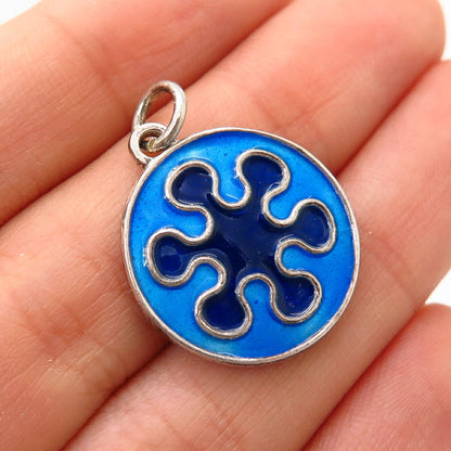 925 Sterling Silver Colorful Enamel Splash Design Charm Pendant