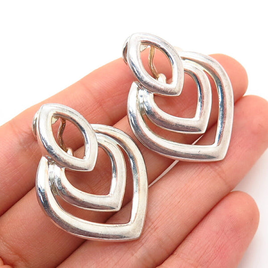 925 Sterling Silver Ross Simons Abstract Heart Design Earrings