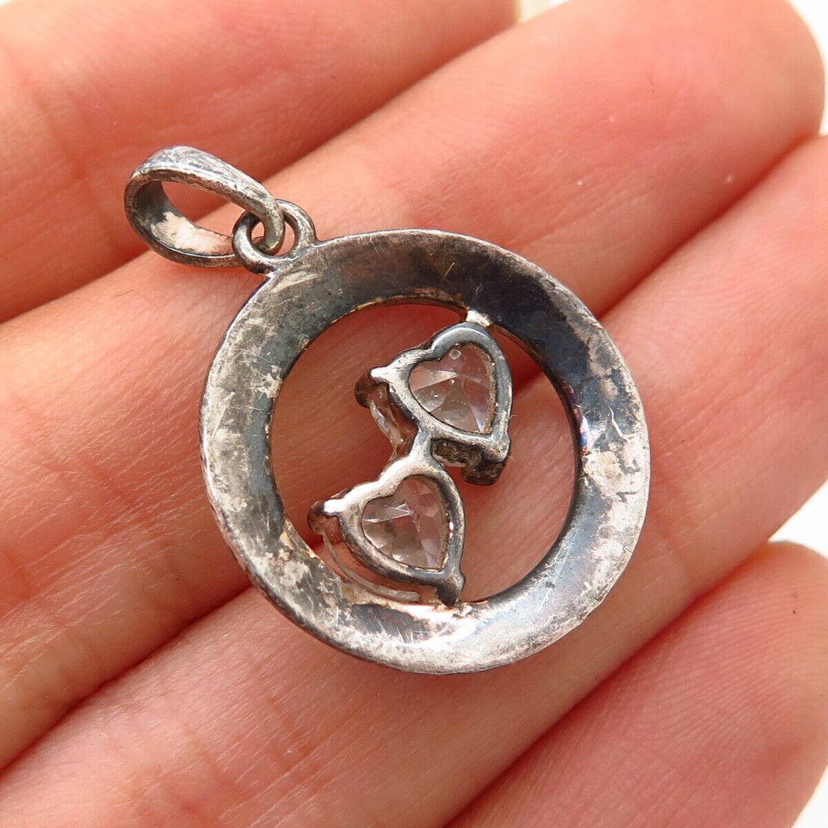 925 Sterling Silver C Z "Mother Daughter Friends" Pendant