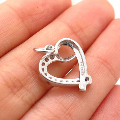 925 Sterling Silver C Z Heart Love Design Pendant