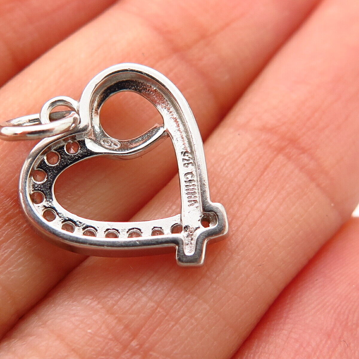 925 Sterling Silver C Z Heart Love Design Pendant