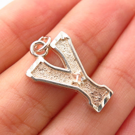 925 Sterling Silver Letter "Y" Initial Design Pendant