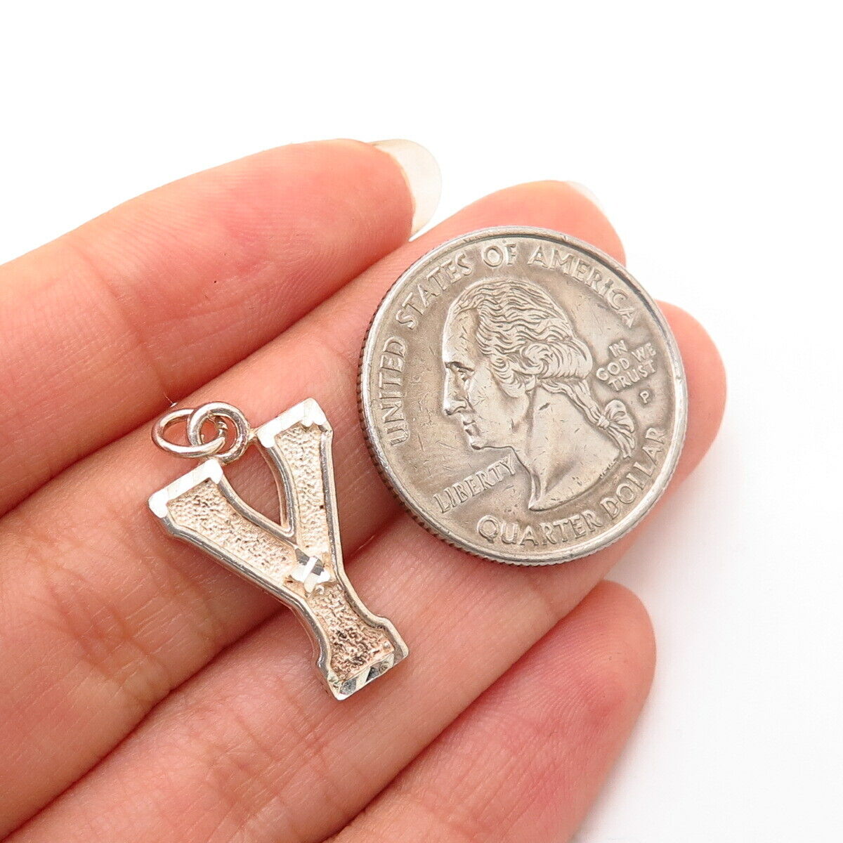 925 Sterling Silver Letter "Y" Initial Design Pendant