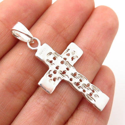 925 Sterling Silver Cutout Design Cross Pendant