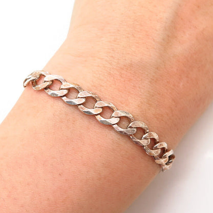 925 Sterling Silver Italy Cuban Link Bracelet Size 8"