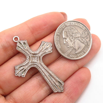 925 Sterling Silver Etched Cross Pendant