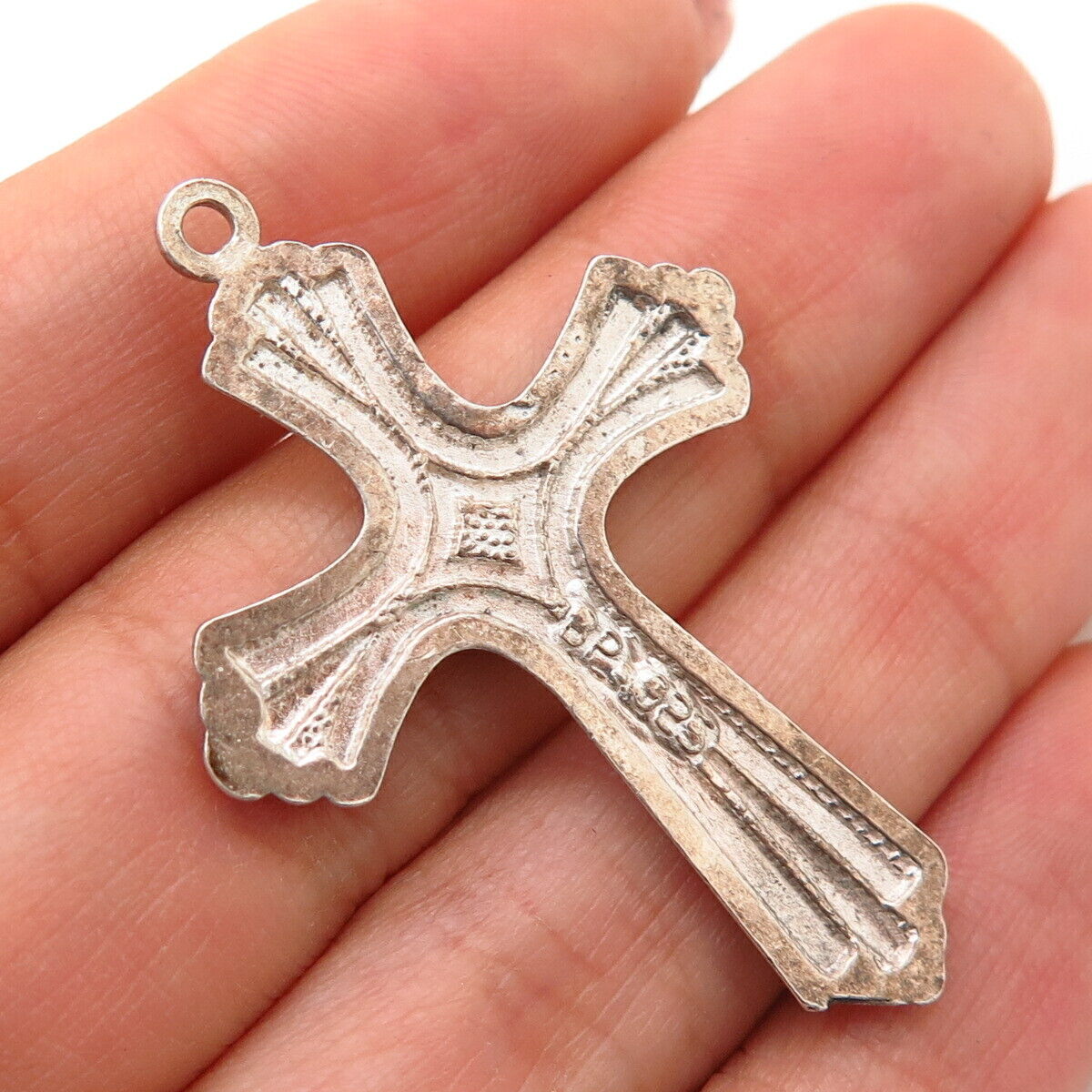 925 Sterling Silver Etched Cross Pendant