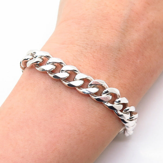 925 Sterling Silver Heavy Cuban Link Bracelet 7 3/4"