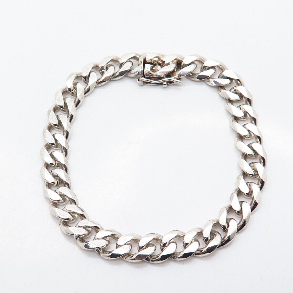 925 Sterling Silver Heavy Cuban Link Bracelet 7 3/4"