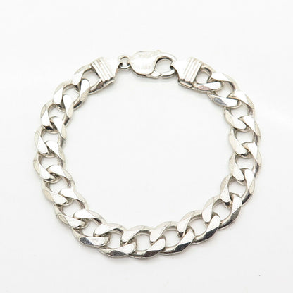 925 Sterling Silver Italy Cuban Link Bracelet 7 3/4"