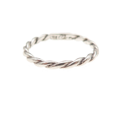 Carolyn Pollack 925 Sterling Silver Vintage Twisted Oxidized Band Ring Size 6.5