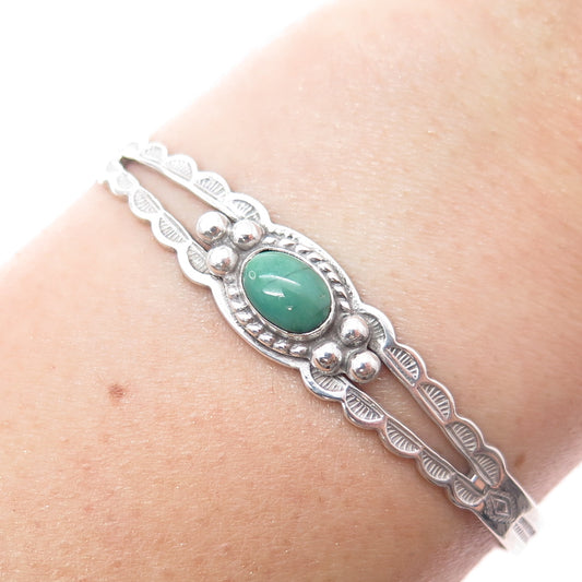 Old Pawn 925 Sterling Silver Vintage Royston Turquoise Adjustable Bracelet 6"
