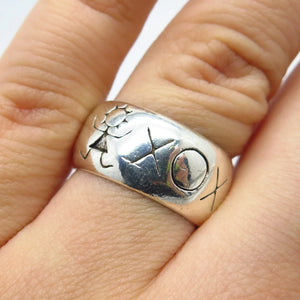 925 Sterling Silver Vintage Etched Band Ring Size 6.5