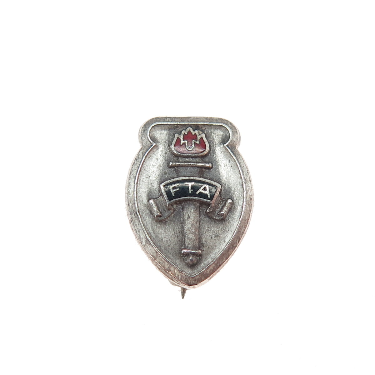 LEAVENS 925 Sterling Silver Antique Enamel Future Teachers of America Pin