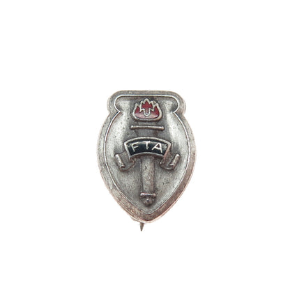 LEAVENS 925 Sterling Silver Antique Enamel Future Teachers of America Pin