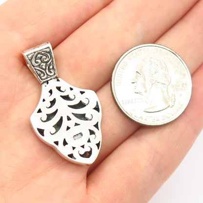 925 Sterling Silver Cutout Ornate Design Pendant