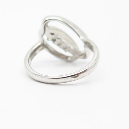 925 Sterling Silver C Z Swirl Design Ring