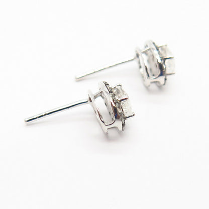 925 Sterling Silver C Z Oval Small Stud Earrings