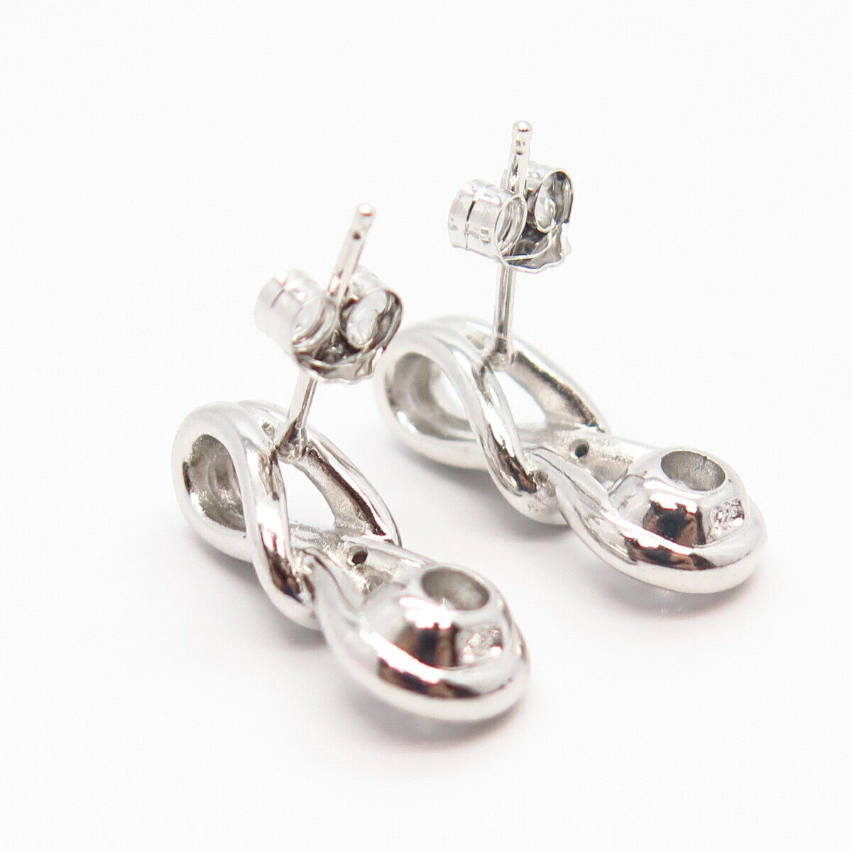 925 Sterling Silver C Z Loop Design Earrings