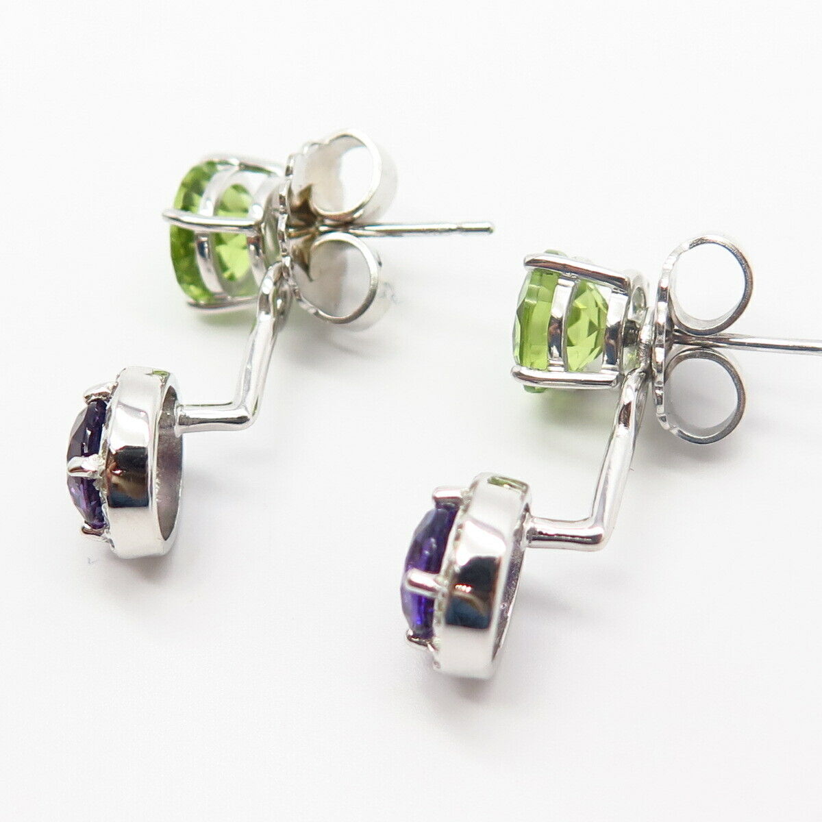 925 Sterling Silver Multi-Color C Z Earrings