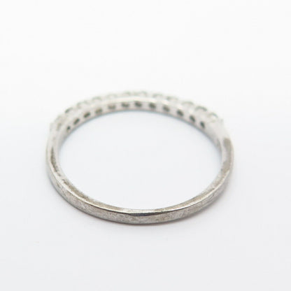 925 Sterling Silver C Z Thin Stackable Ring Size 6 3/4