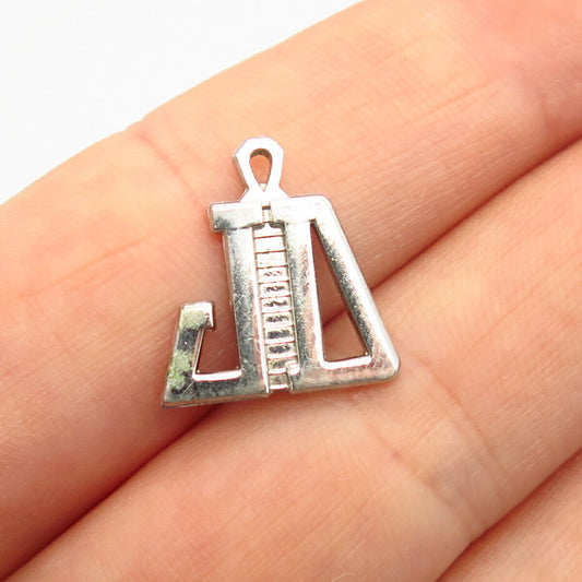 925 Sterling Silver Vintage Logo / Emblem Small Charm Pendant