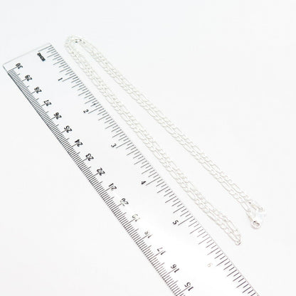 925 Sterling Silver Italy Figaro Chain Necklace 24"