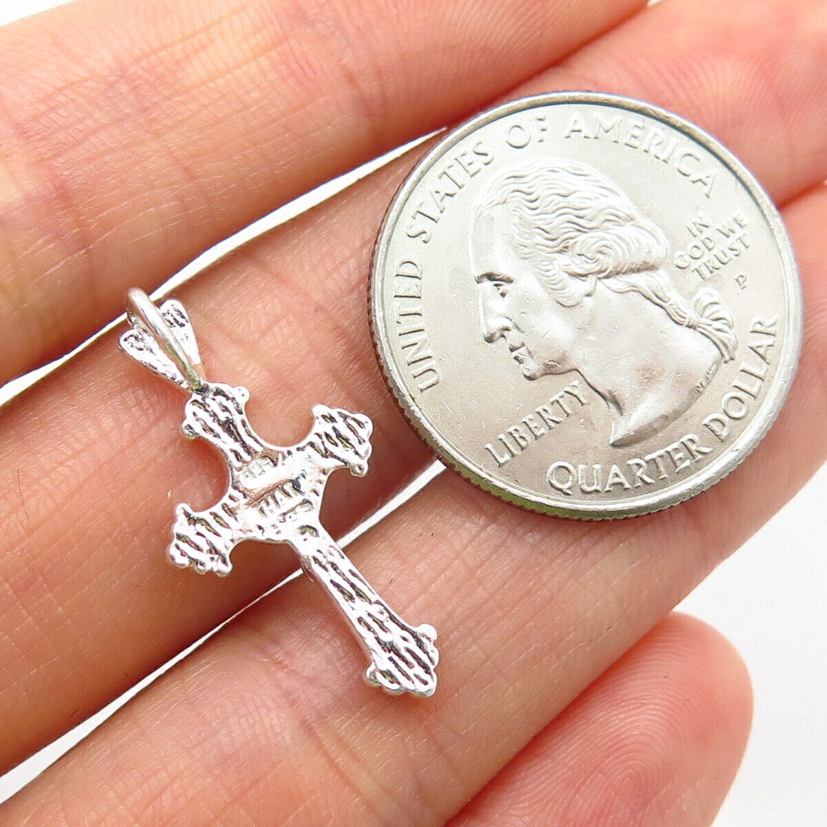 925 Sterling Silver Religious Crucifix Cross Pendant