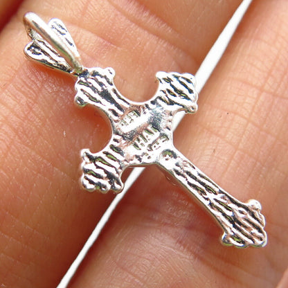 925 Sterling Silver Religious Crucifix Cross Pendant