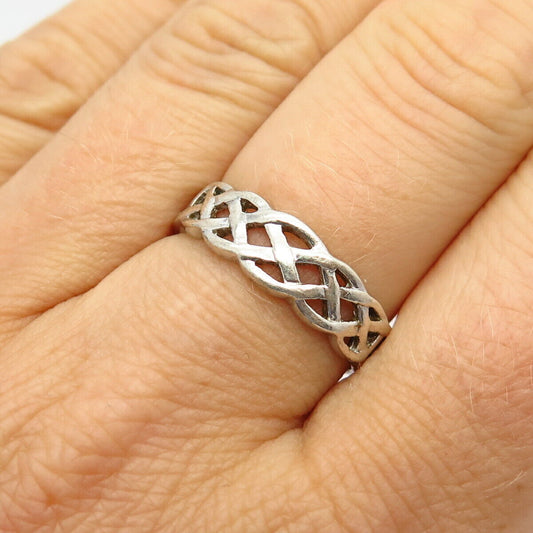 925 Sterling Silver Celtic / Viking Knot Ring Size 8