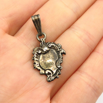 925 Sterling Silver Vintage Ornate Design Pendant