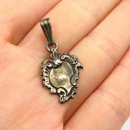 925 Sterling Silver Vintage Ornate Design Pendant