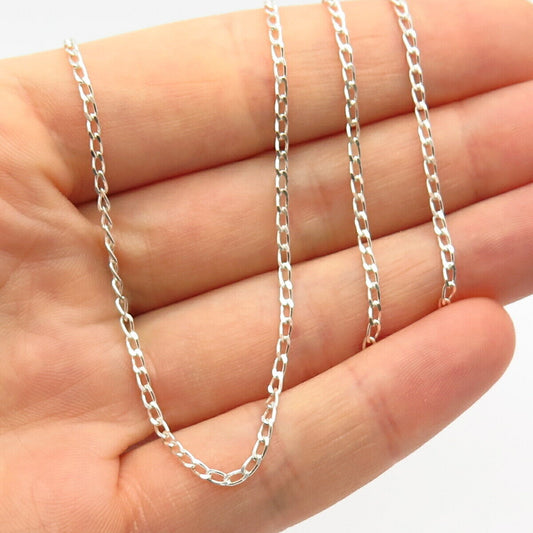 925 Sterling Silver Cuban Chain Necklace 18"