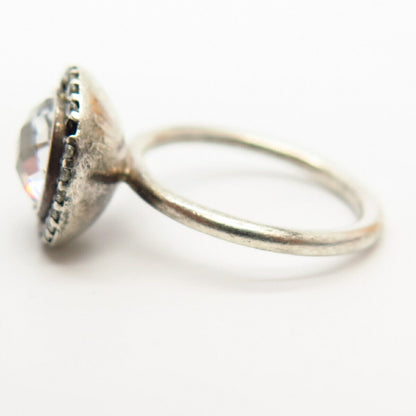 925 Sterling Silver Pandora C Z Cocktail Ring Size 7 1/4