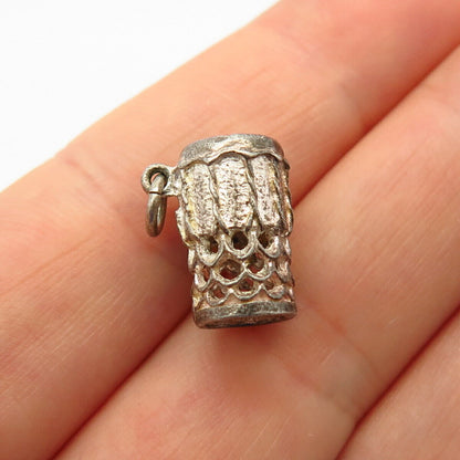 925 Sterling Silver Drum Design Charm Pendant