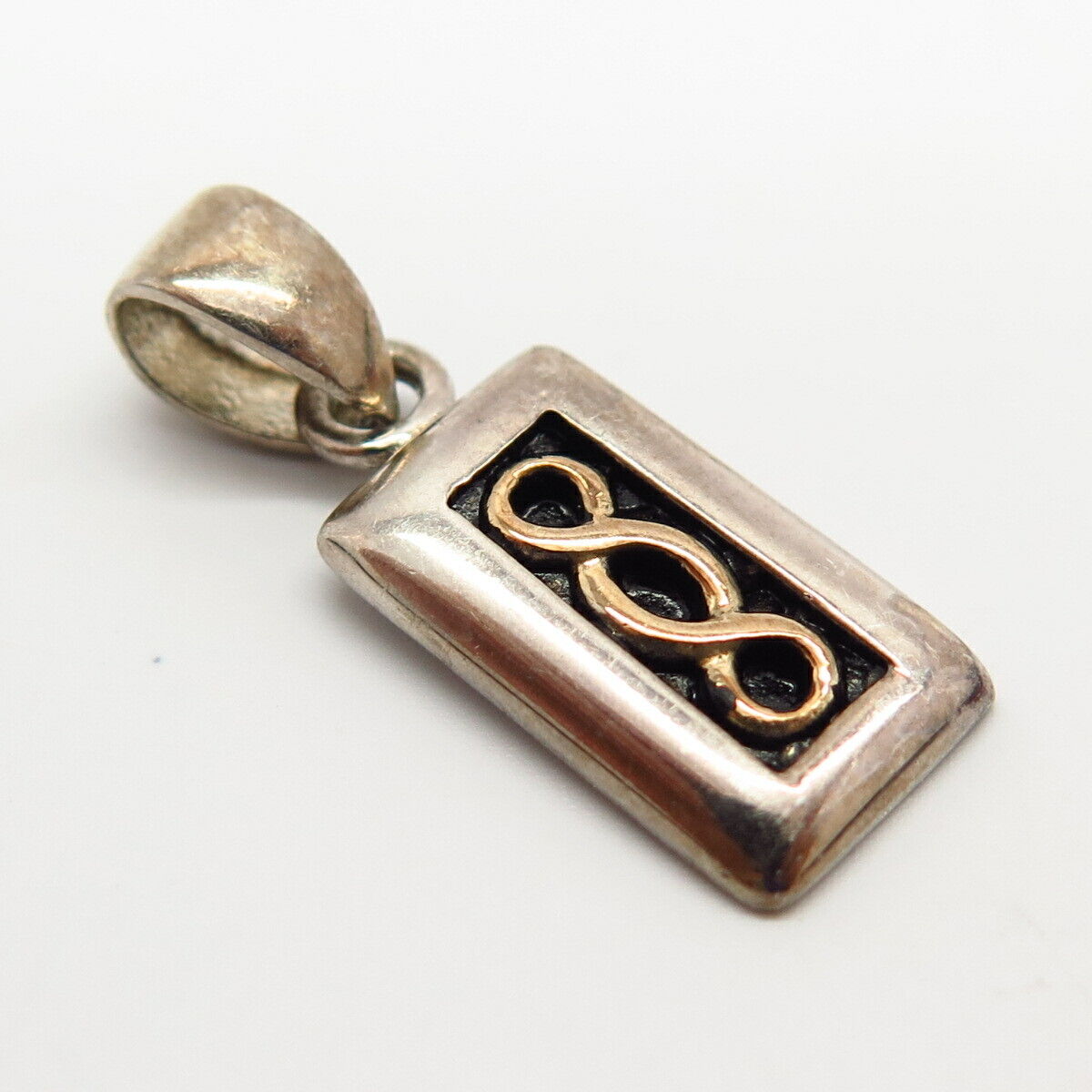 925 Sterling Silver 2-Tone Woven Design Pendant