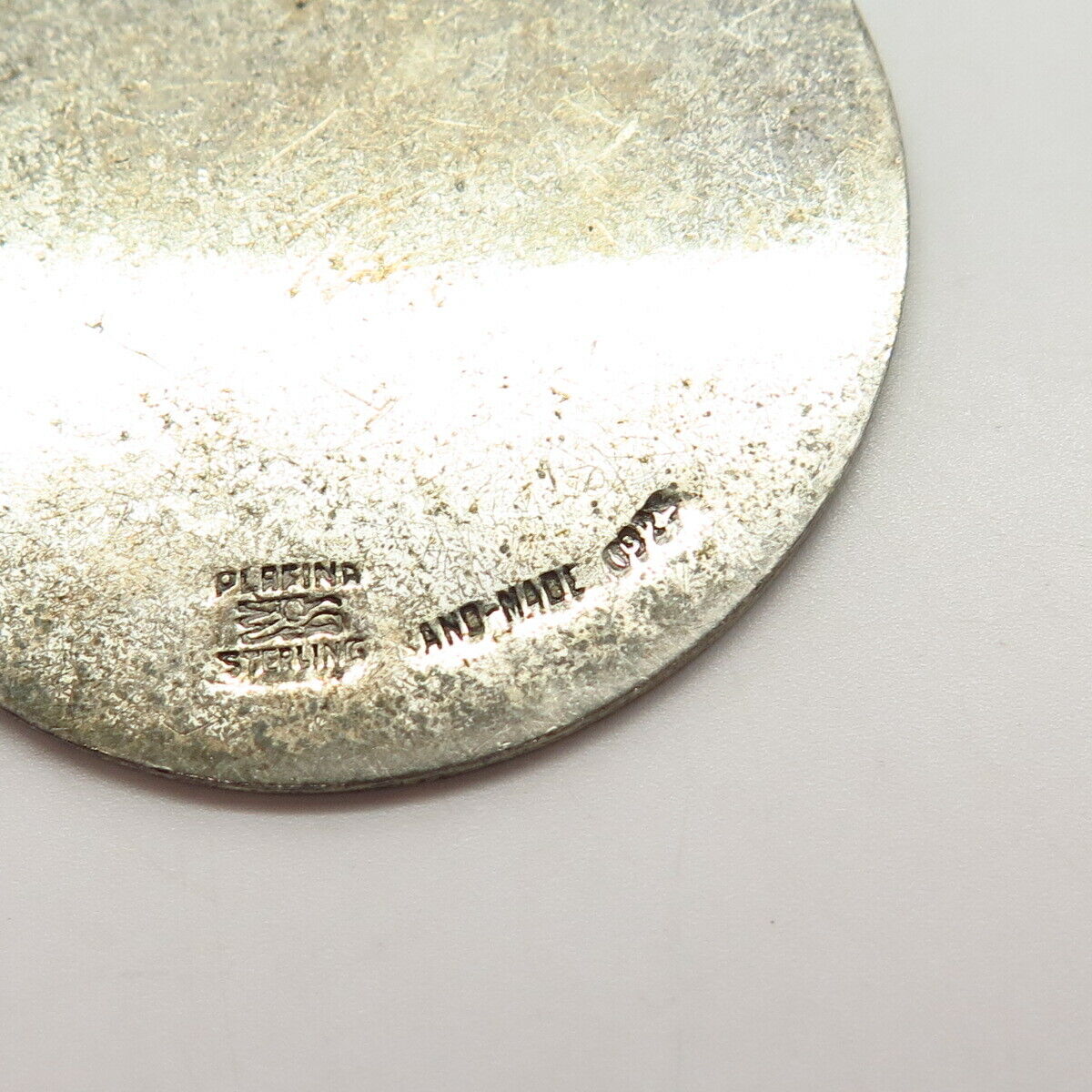 925 Sterling Silver Vintage Plafina Aztec Calendar Design Pendant