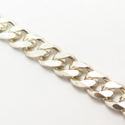 925 Sterling Silver Italy Cuban Link Bracelet 8 1/4"