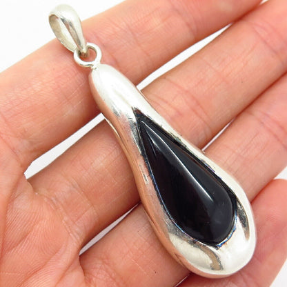 925 Sterling Silver BARSE Real Black Onyx Gemstone Pendant